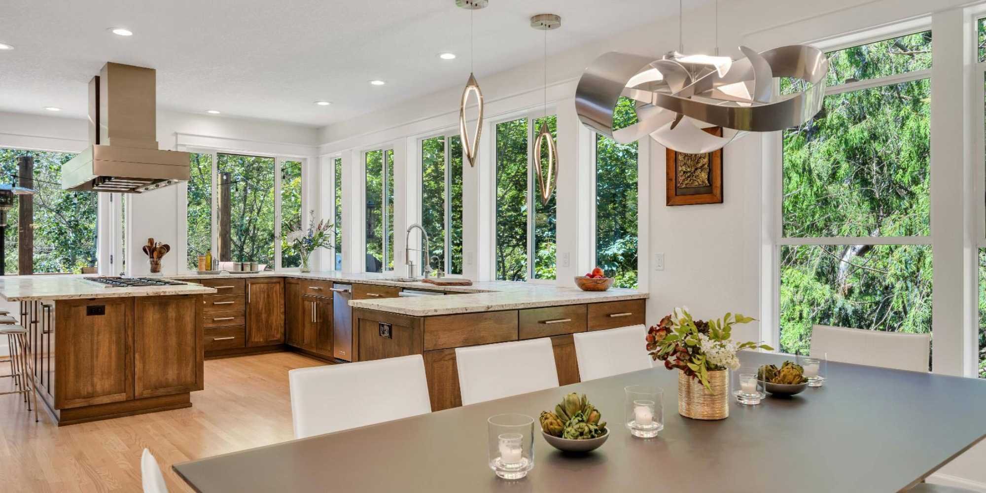 Image of a kitchen remodel with lots of windows and natural light by Creekstone Design and Remodel in Portland