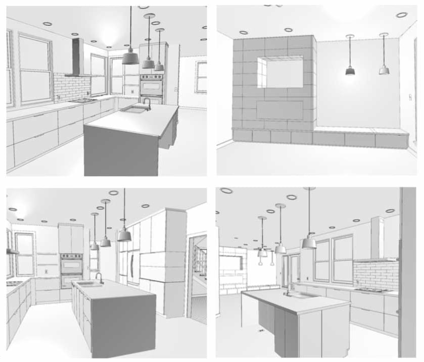 3D drawings of a luxury kitchen remodel in Portland, OR by Creekstone Design + Remodel 3D drawings of a luxury kitchen remodel in Portland, OR by Creekstone Design + Remodel