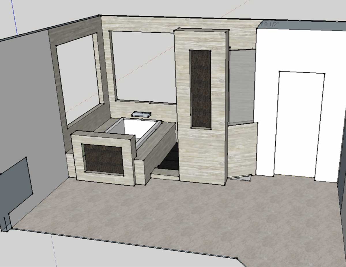 3D rendering of bathroom remodel in Portland