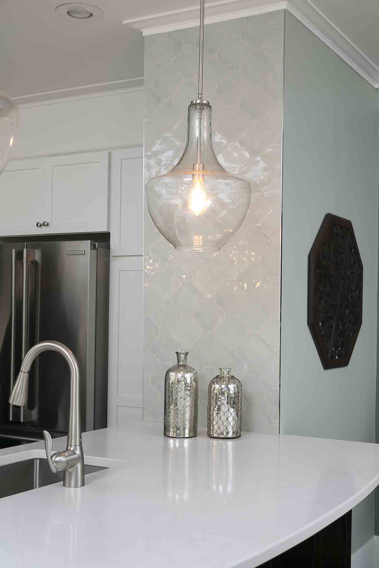 light fixture and kitchen sink