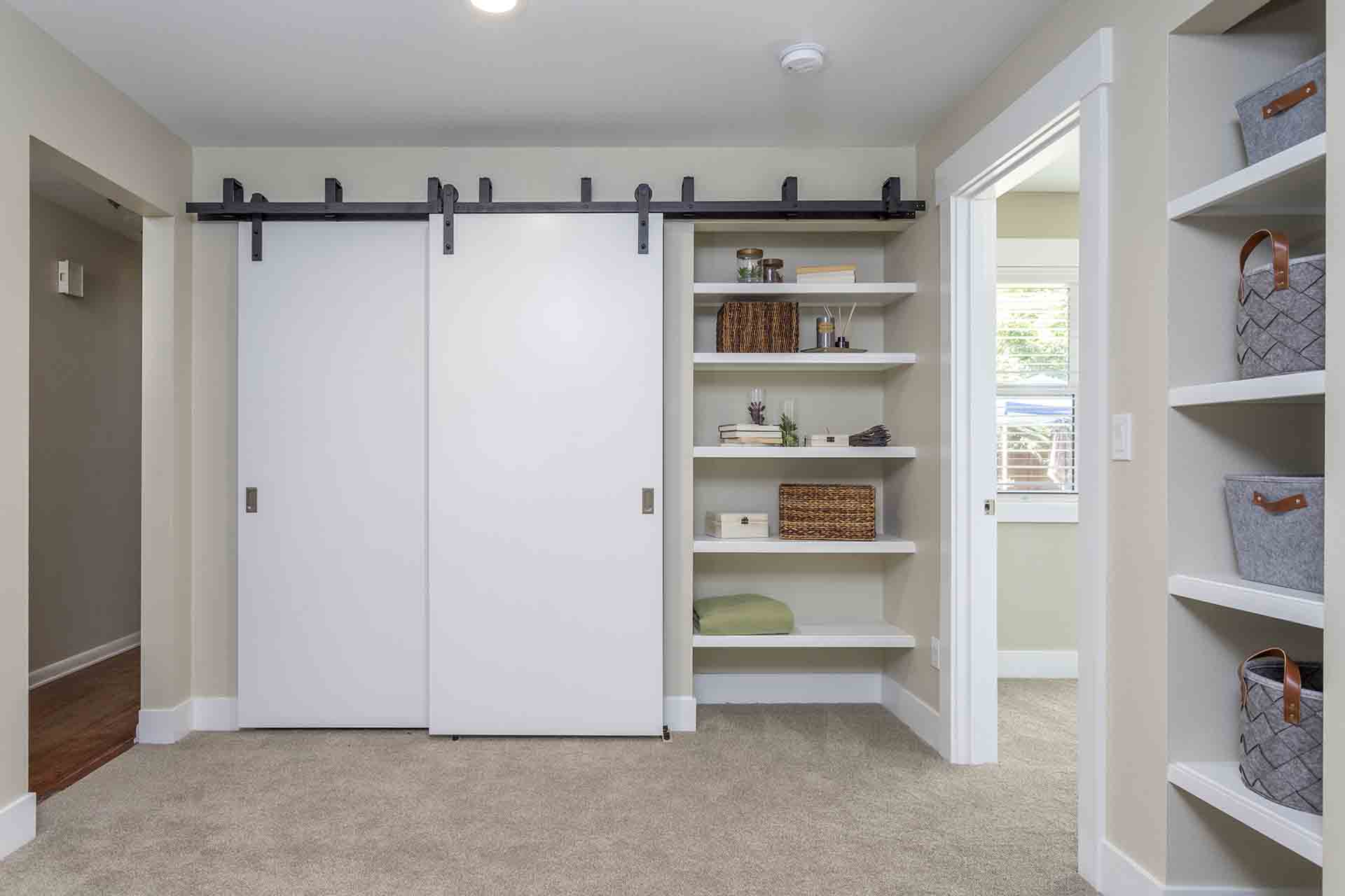 Closet doors and shelving