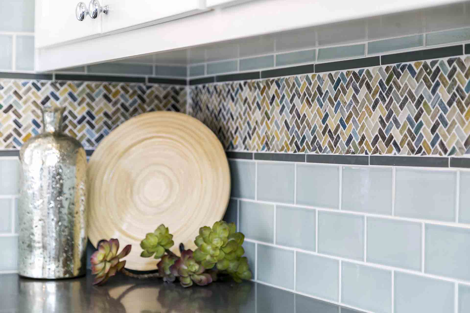 Close-up of kitchen backsplash