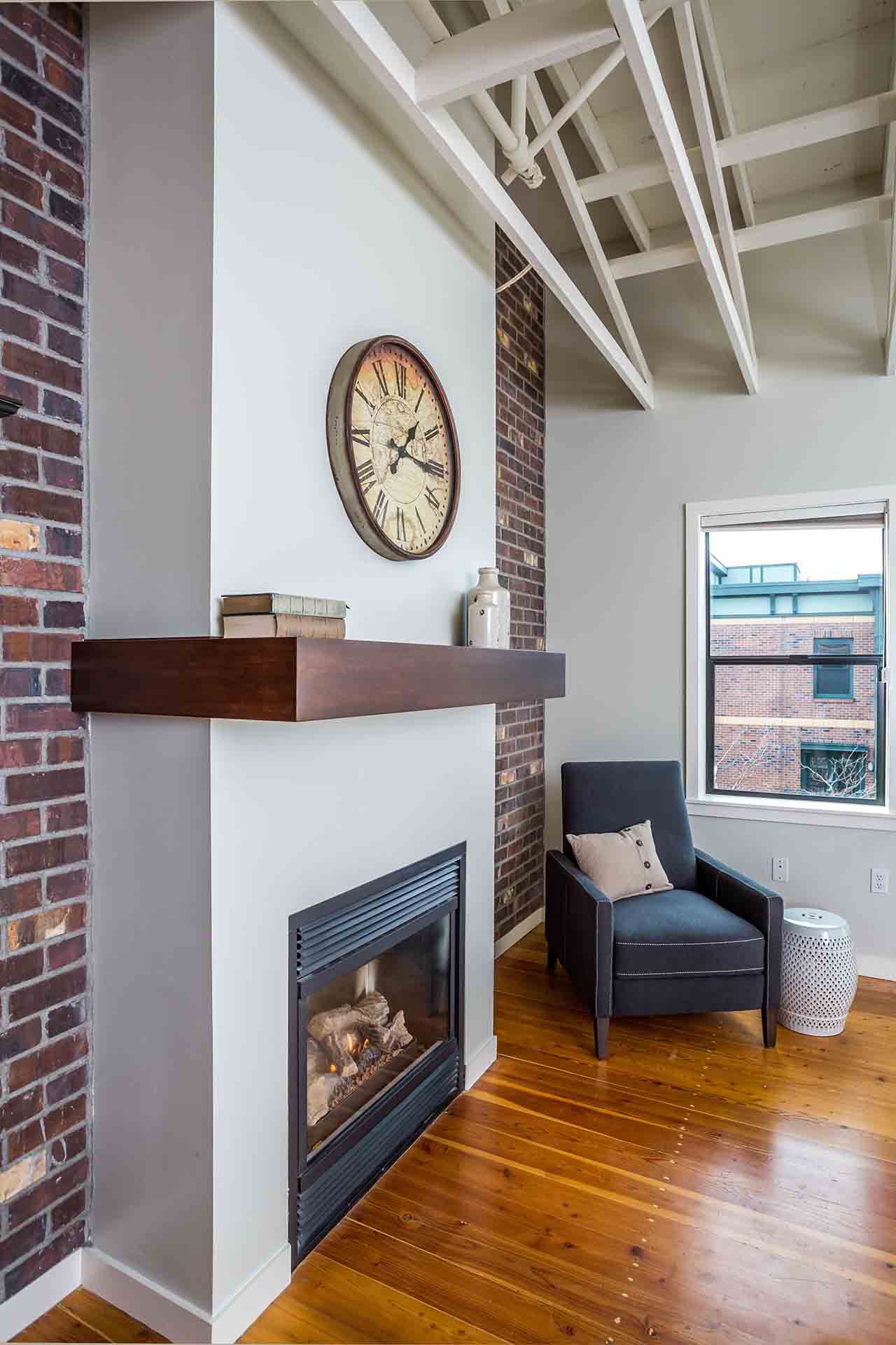 fireplace in living room