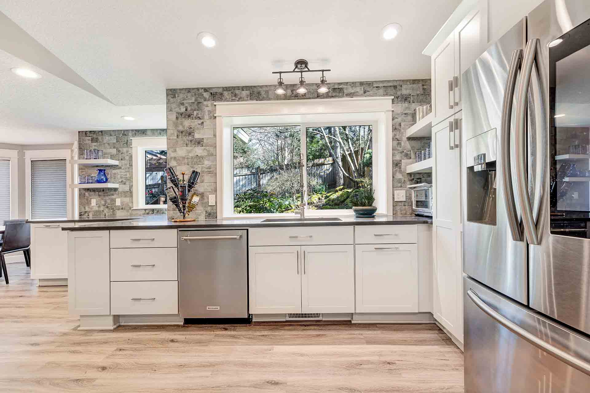 View toward sink and dishwasher