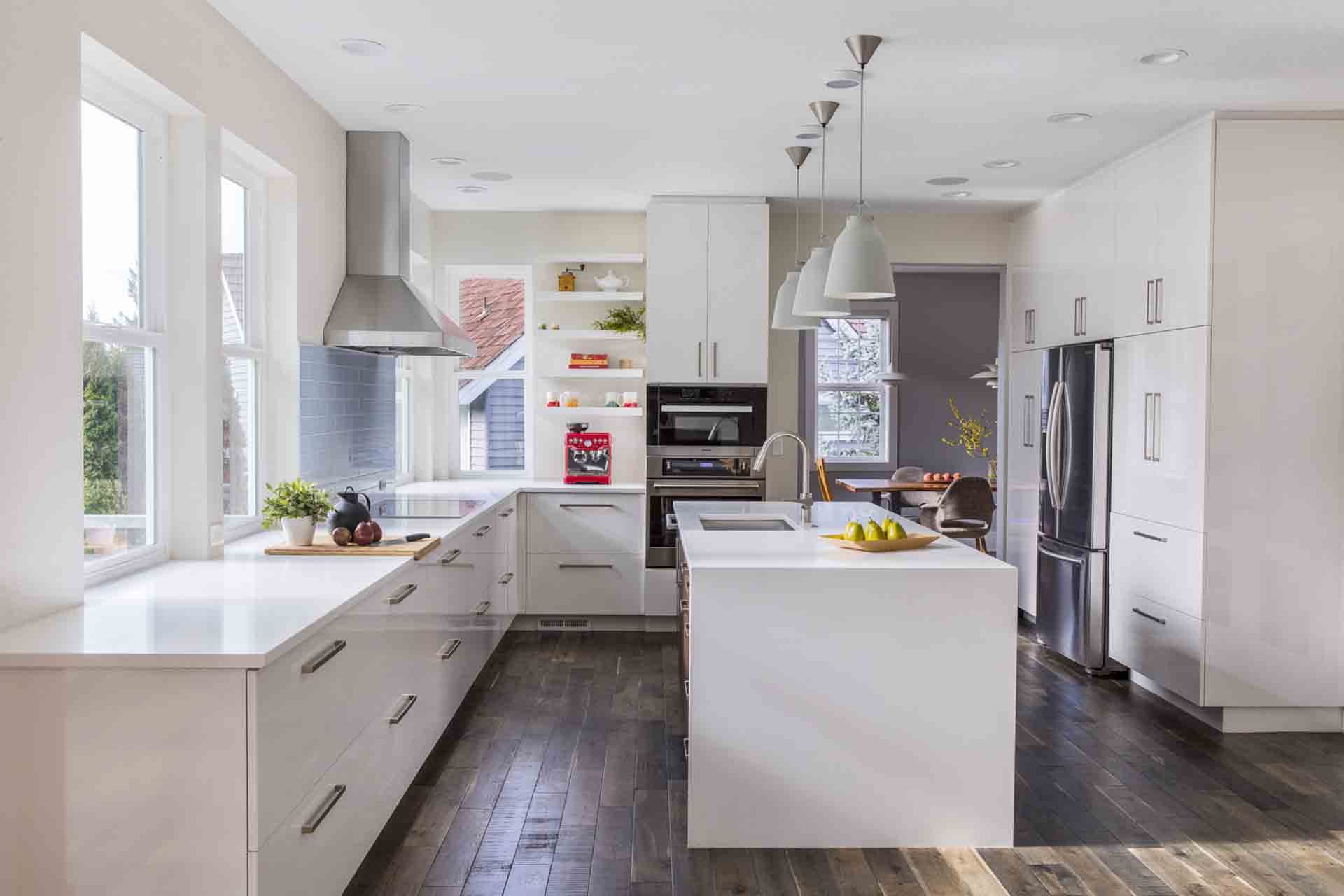 side view of kitchen island