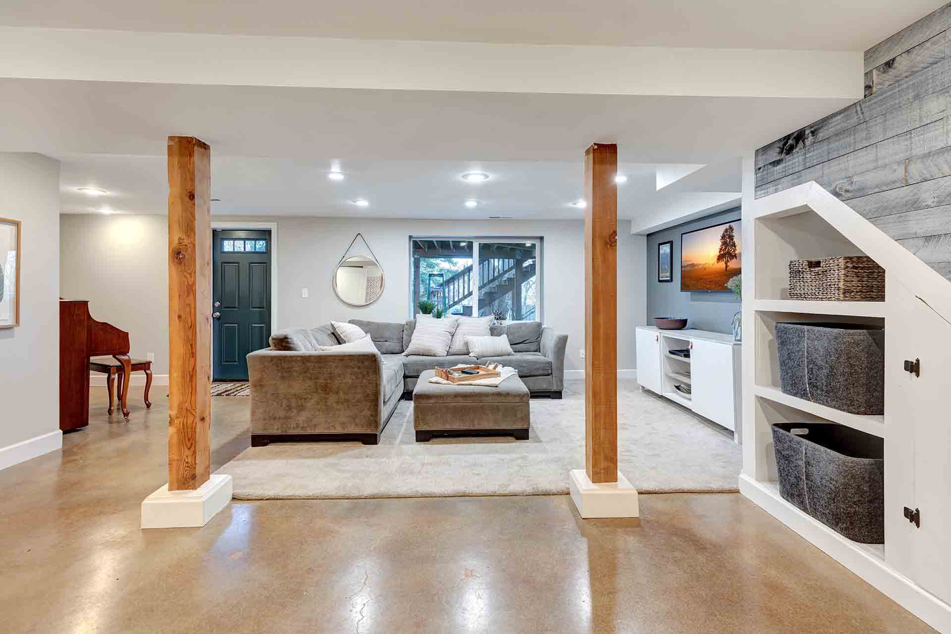 Different angle of basement living room